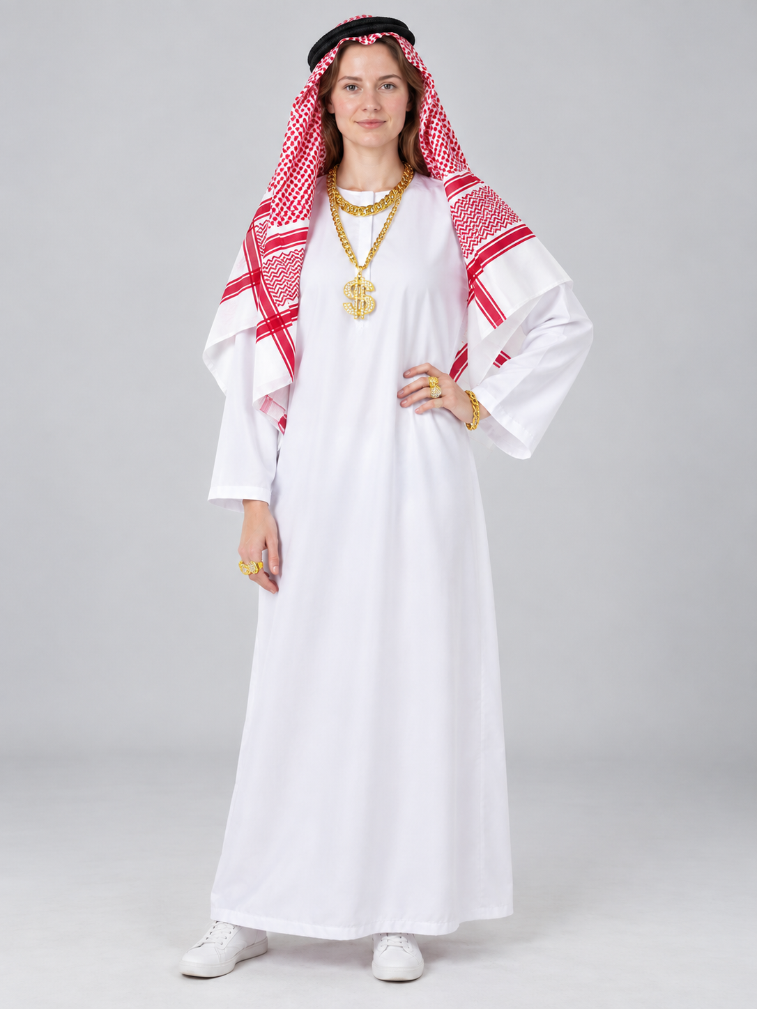 Arabian-Style Carnival Costume with Shirt and Headscarf