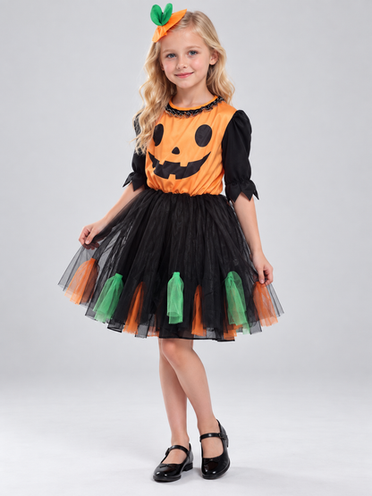 Kids' Pumpkin Carnival Costume with Headband