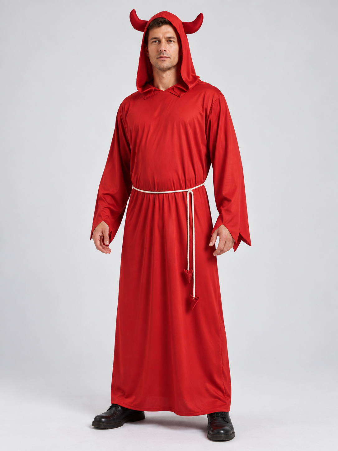 Adult demon costume, red with horns