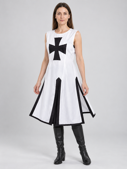 Medieval Knight Costume: White Tunic with Black Cross