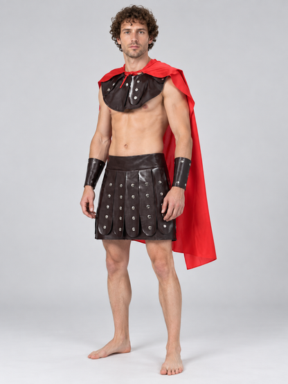 Warrior Costume with Red Cape Costume Capes detail