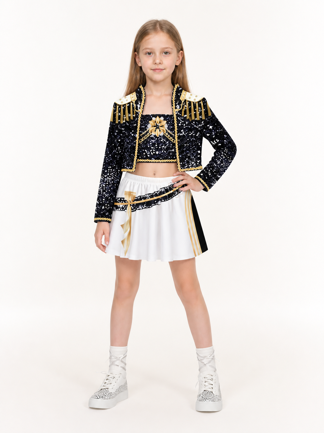 Glitter Halloween Cosplay Set on-model front view