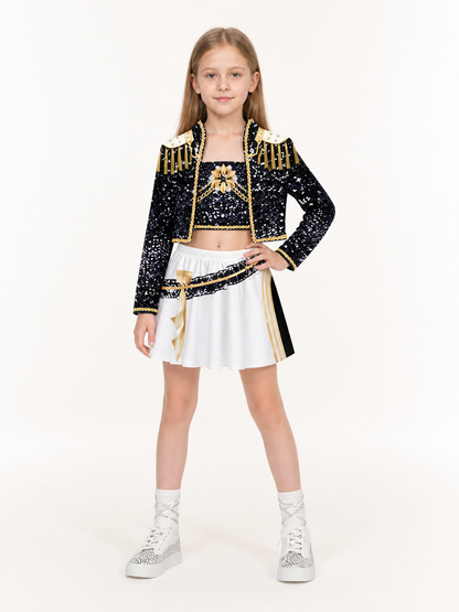 Glitter Halloween Cosplay Set on-model front view