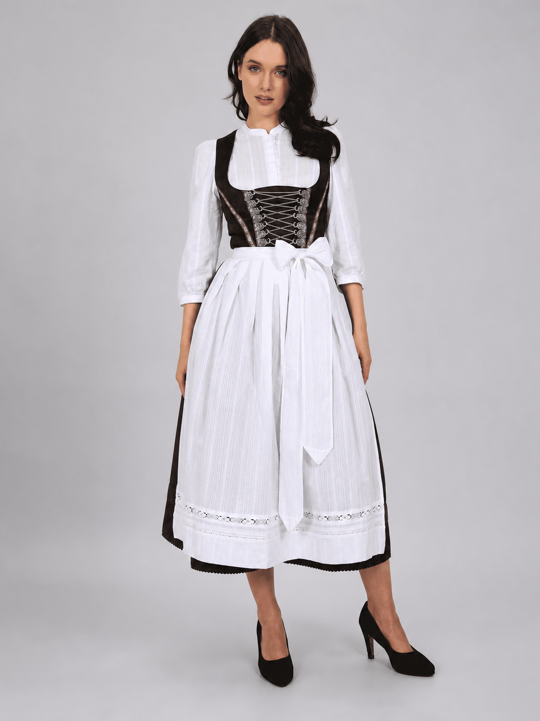 Historical Character Costume with Apron and Lace