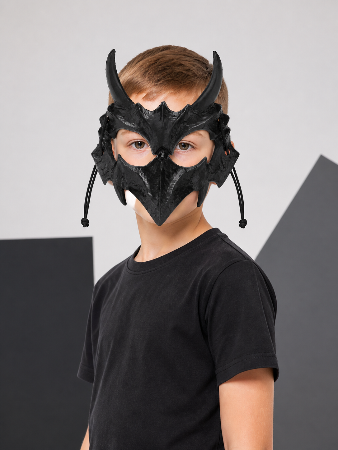 Halloween Mask, Black Bat Half-Mask Costume Masks detail