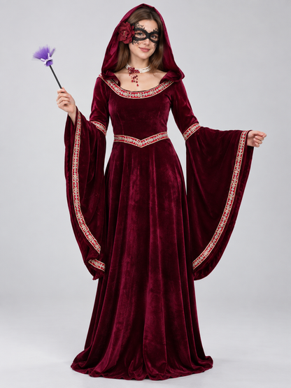 Medieval-Style Carnival Costume, Burgundy
