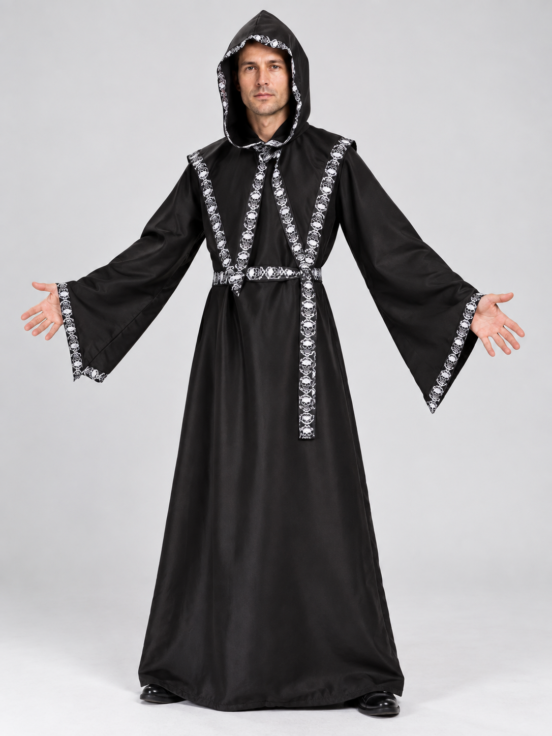 Vampire-Style Hooded Costume with Belt