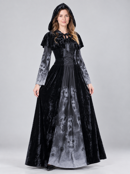 Vampire Costume with Black Dress and Hat