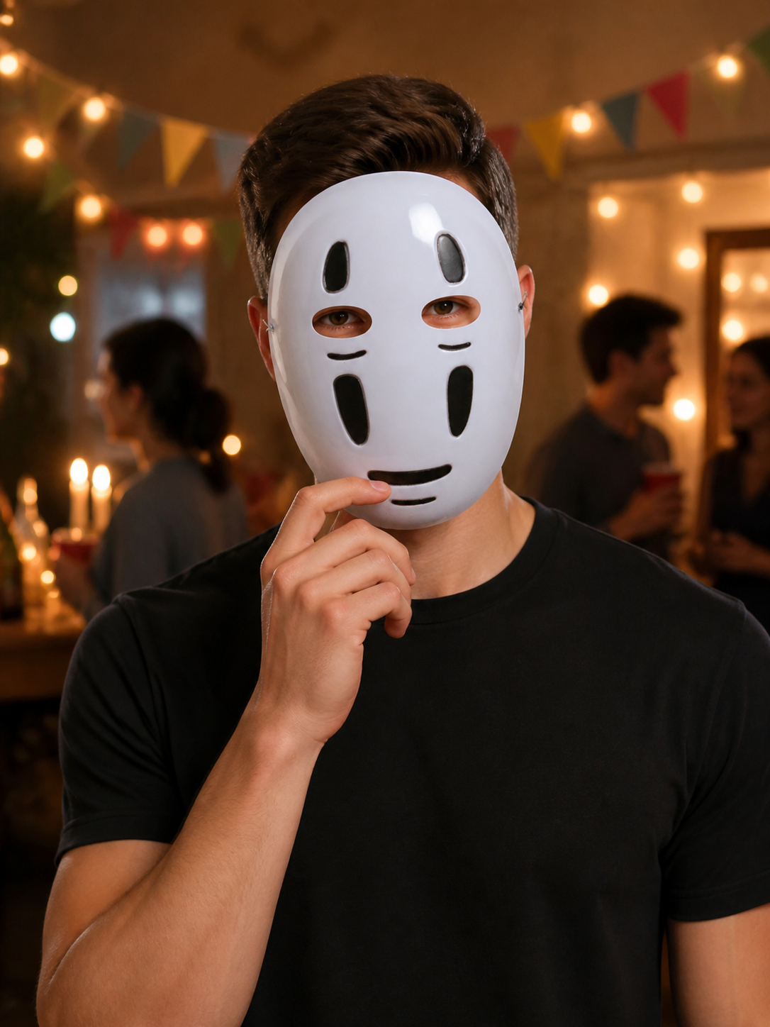 White Carnival Mask for Halloween and Cosplay Costume Masks detail