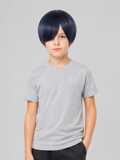 Dark Blue-Purple Carnival Wig for Cosplay Costume Wigs detail