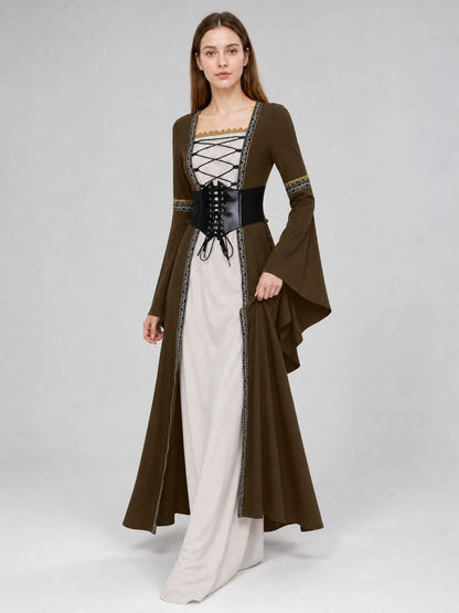 Long Gothic Lace-Up Dress Costume