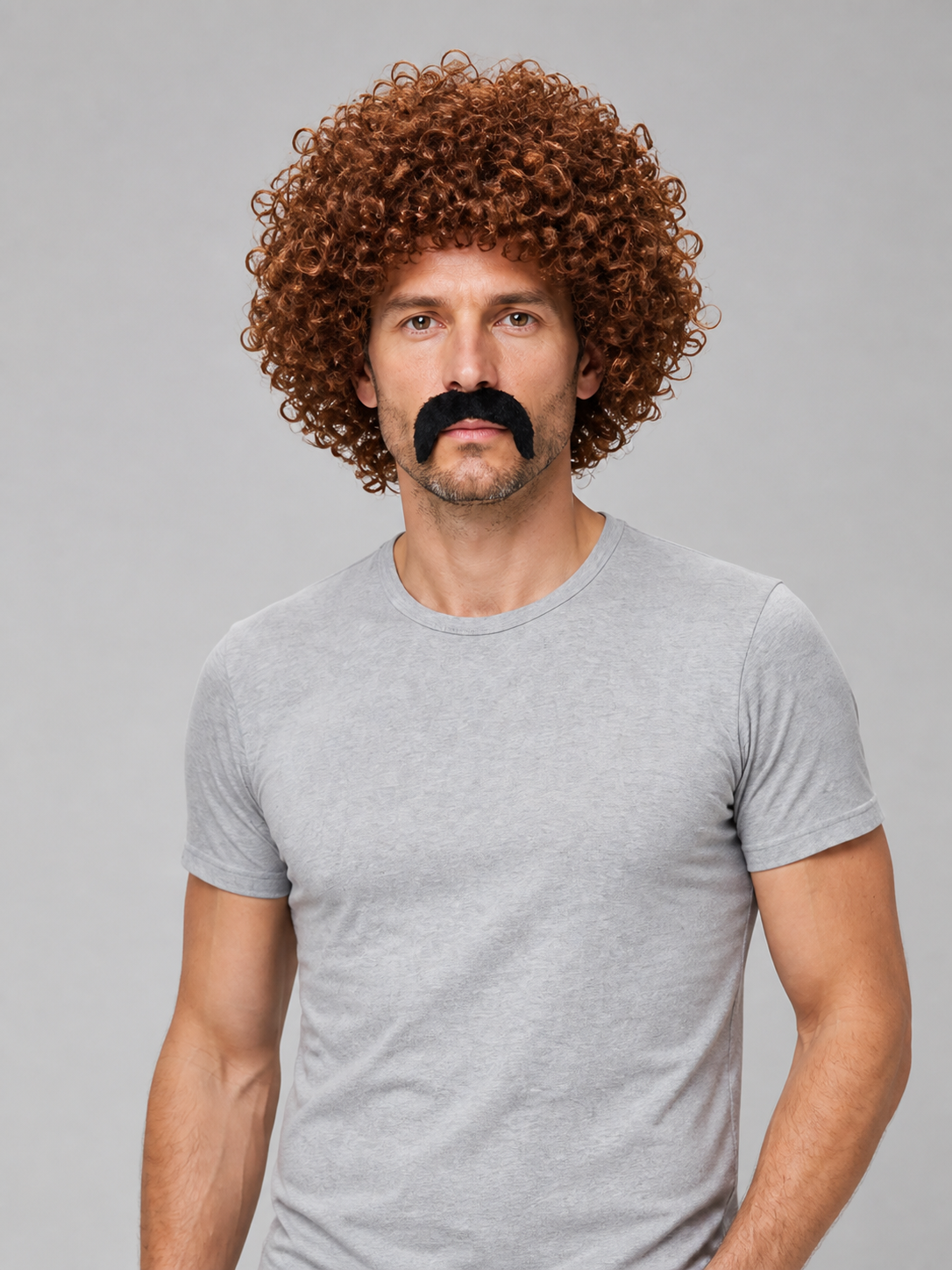 Brown Short Curly Carnival Wig Costume Wigs detail