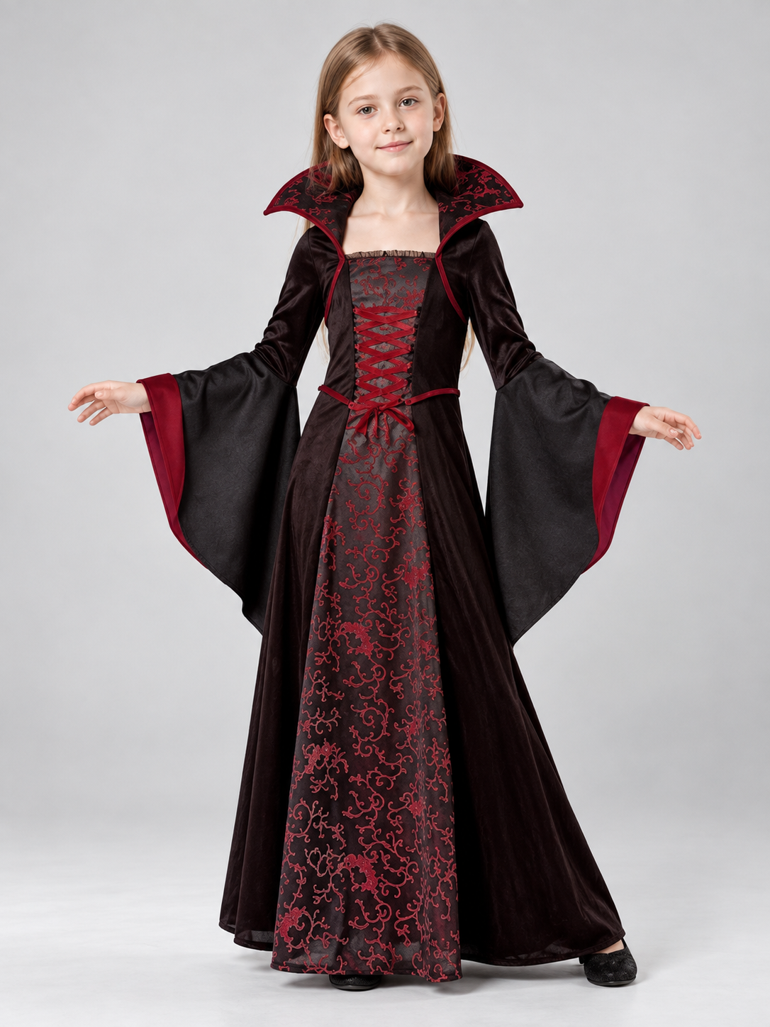 Vampire Costume with Red Trim Costumes detail