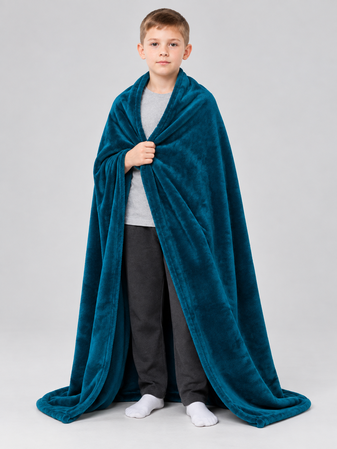 Fleece Blanket Dark Blue Reversible Soft