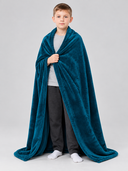 Fleece Blanket Dark Blue Reversible Soft