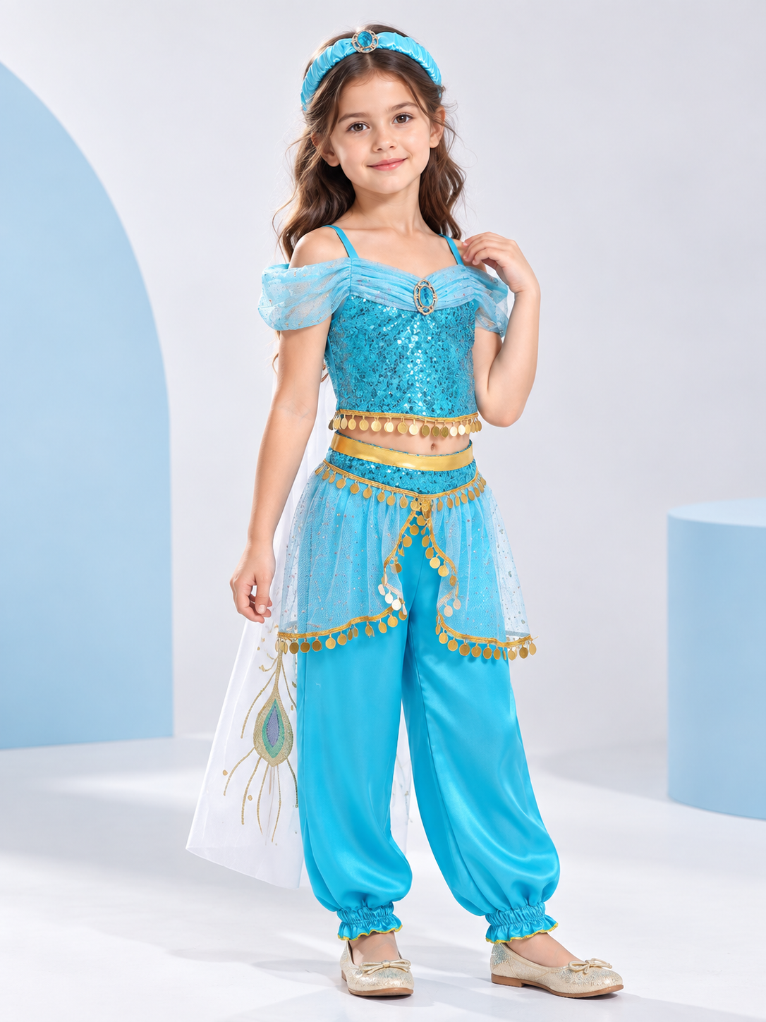 Kids' Eastern Princess Costume Turquoise
