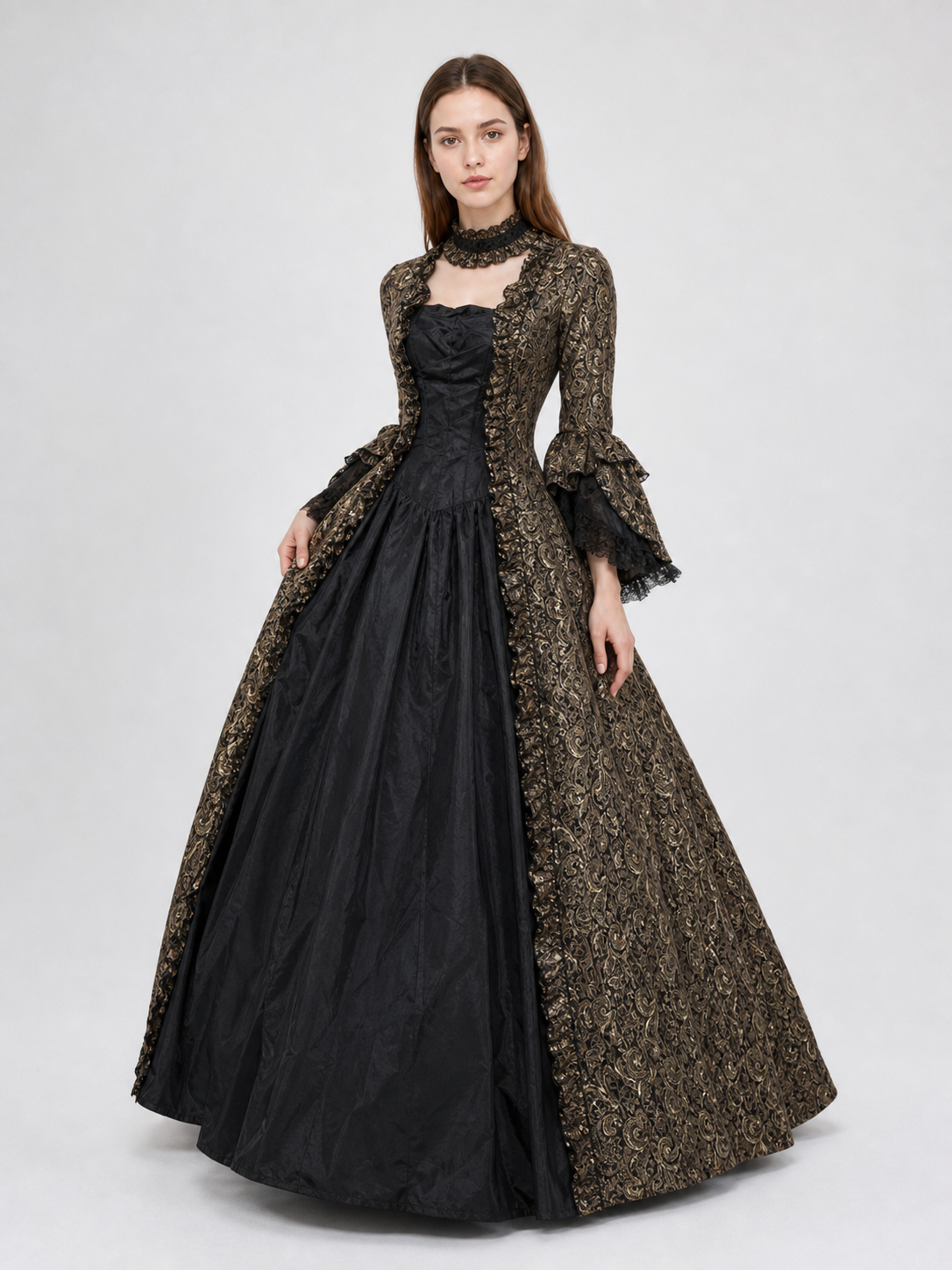 Long Victorian Gothic-Style Dress
