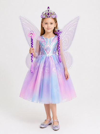 Fairy Princess Costume with Butterfly Wings on-model front view