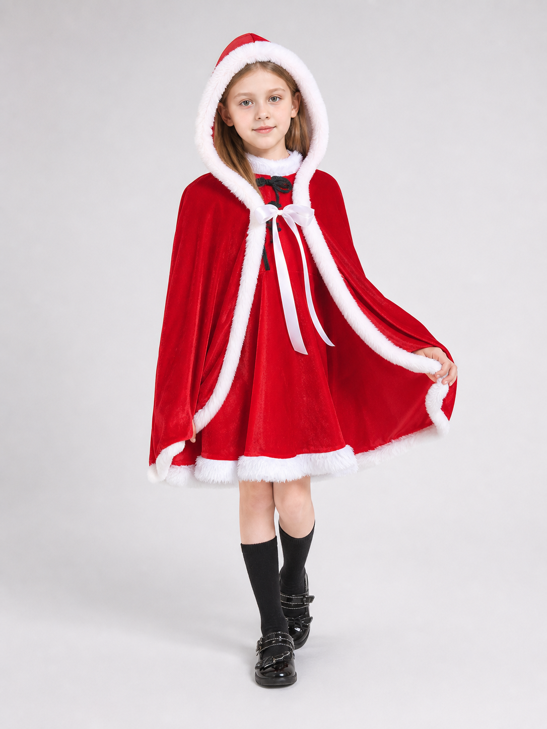 Festive Santa Costume: Dress and Cape
