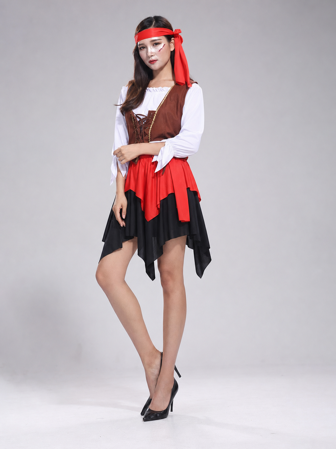Pirate Costume with Corset and Scarf