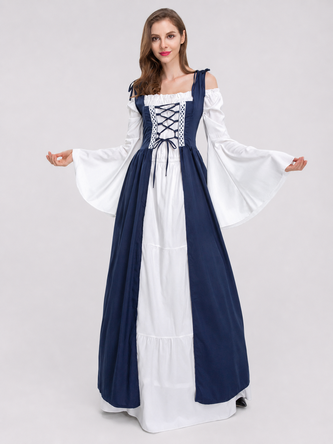 Retro Stage Dress with White Sleeves