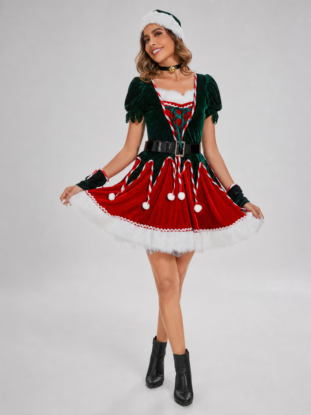 New Year's Carnival Costume Dress with a Full Skirt
