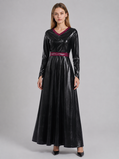 Costume Maxi Dress with Burgundy Belt Costume Dresses detail