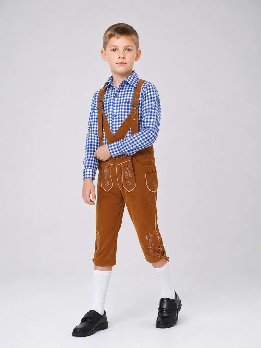 Costume Set with Suspenders, Shirt, and Pants