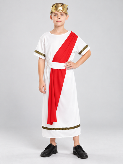 Kids' Roman Gladiator Carnival Costume with Wreath and Belt