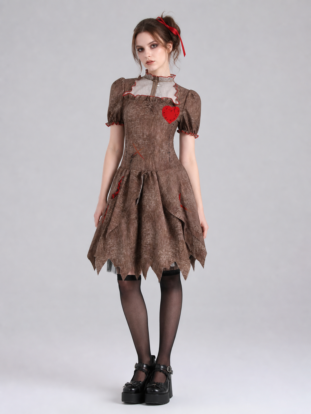 Halloween Costume Dress with Torn Hem
