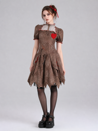 Halloween Costume Dress with Torn Hem