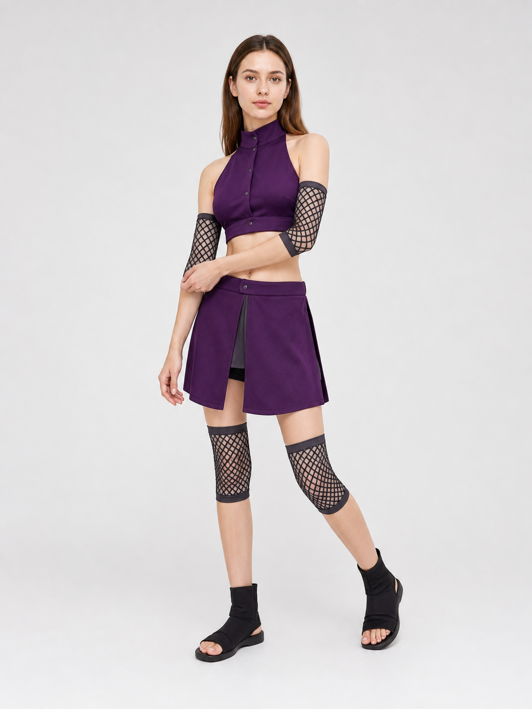 Yamanaka Ino Cosplay Costume: Top, Shorts, and Accessories