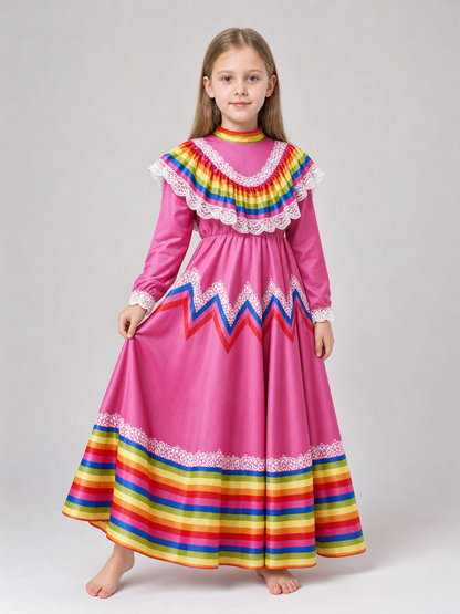 Bright Carnival Dress in Mexican Style