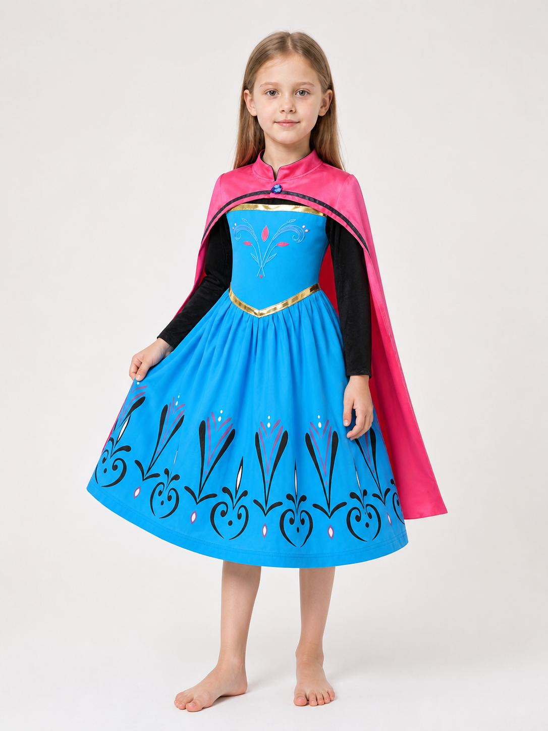 Princess Costume with Pink Cape for Halloween