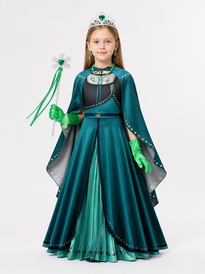 Princess Costume with Cape, Dark Green Costume Capes detail
