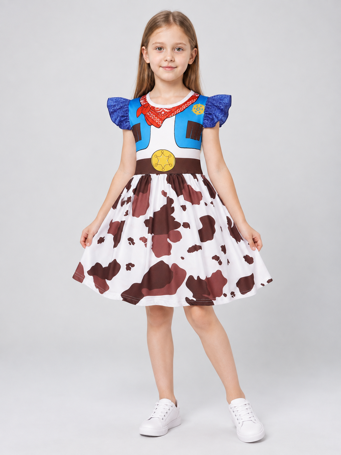 Children's Dress with Blue Bodice and Emblem Costume Dresses detail