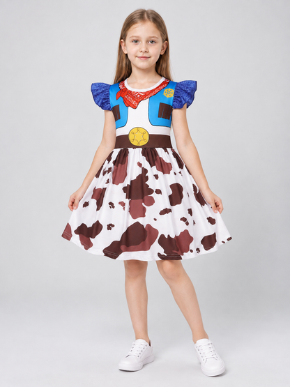 Children's Dress with Blue Bodice and Emblem Costume Dresses detail