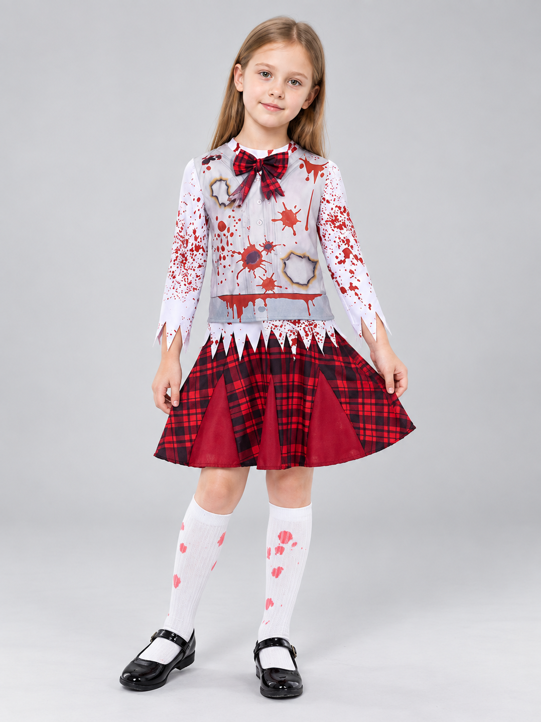 Carnival Dress with Red and Black Plaid Skirt