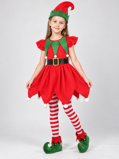 Kids' carnival dress with pompoms and bells