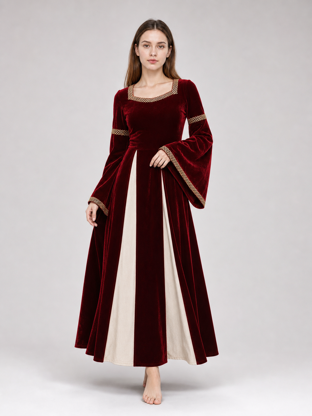 Medieval-Style Costume Dress with Sleeves
