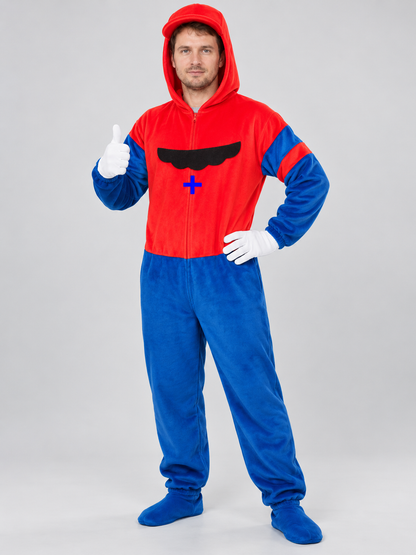 Super Mario Adult Costume with Mustache