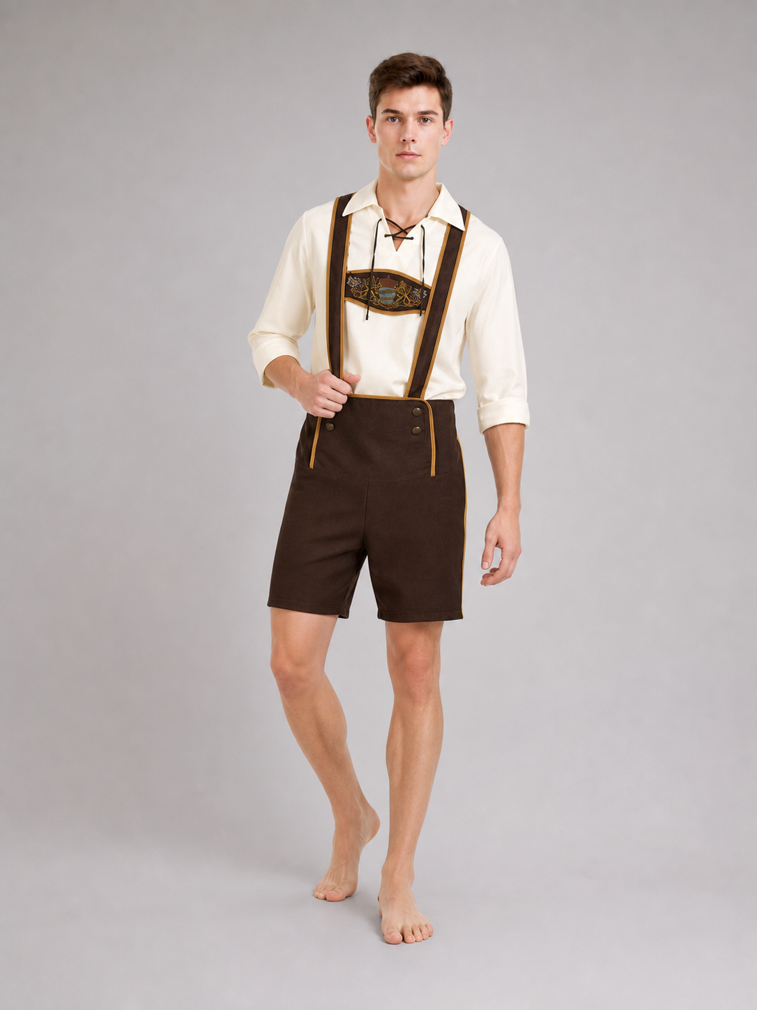 Bavarian Oktoberfest Costume with Shorts and Hat