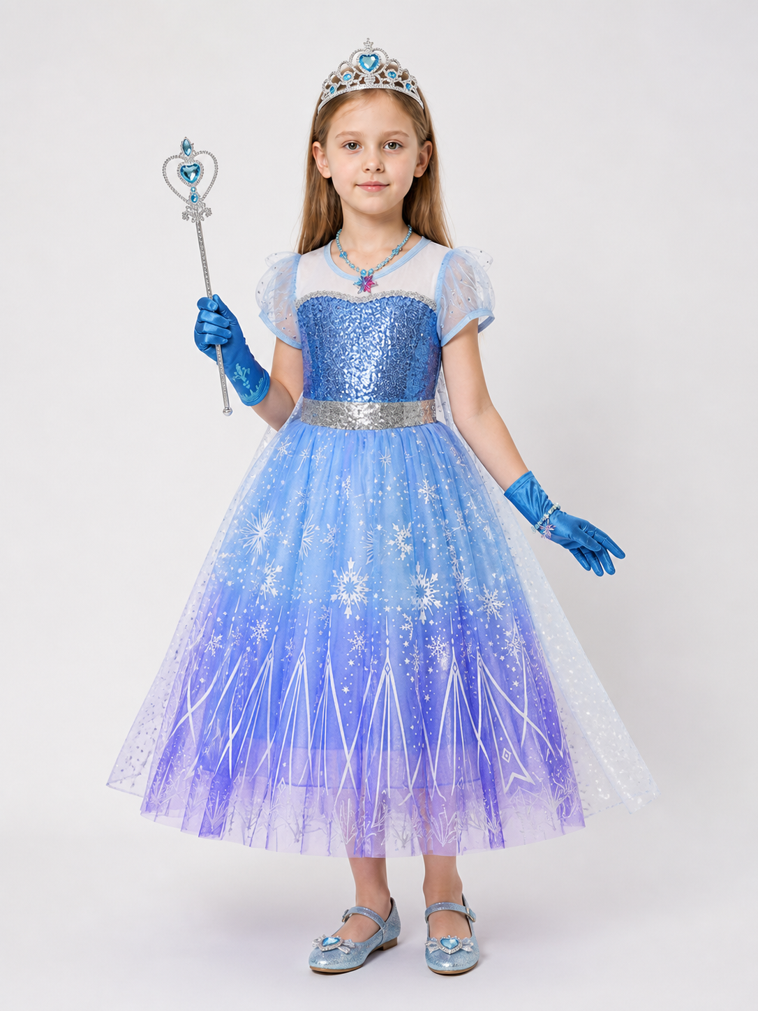 Snowflake Carnival Costume for Girls for Halloween and Cosplay Costumes detail