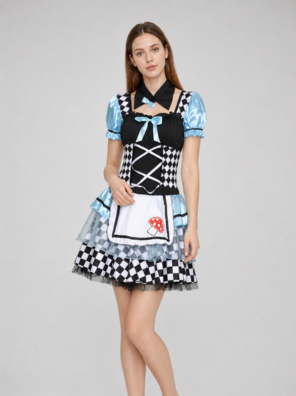 Harlequin Costume with Apron and Accessories
