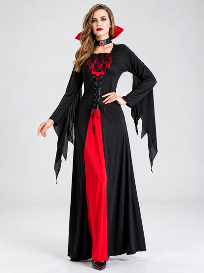 Vampire Costume: Lace Dress with Collar
