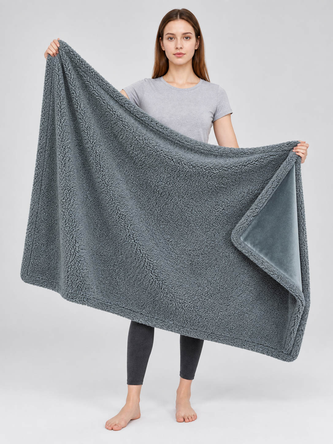Reversible Pet Blanket, Gray Wearable Blankets detail