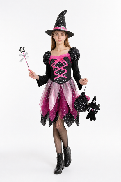 Witch Costume with Dress, Hat, and Wand Costume Dresses detail 2