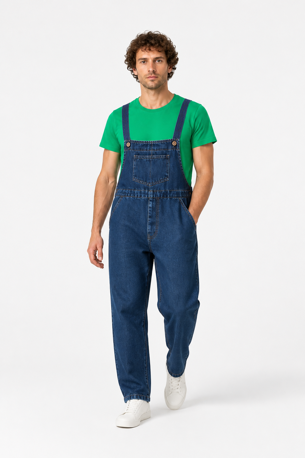 Set: Green T-Shirt and Blue Bib Pants product detail 2