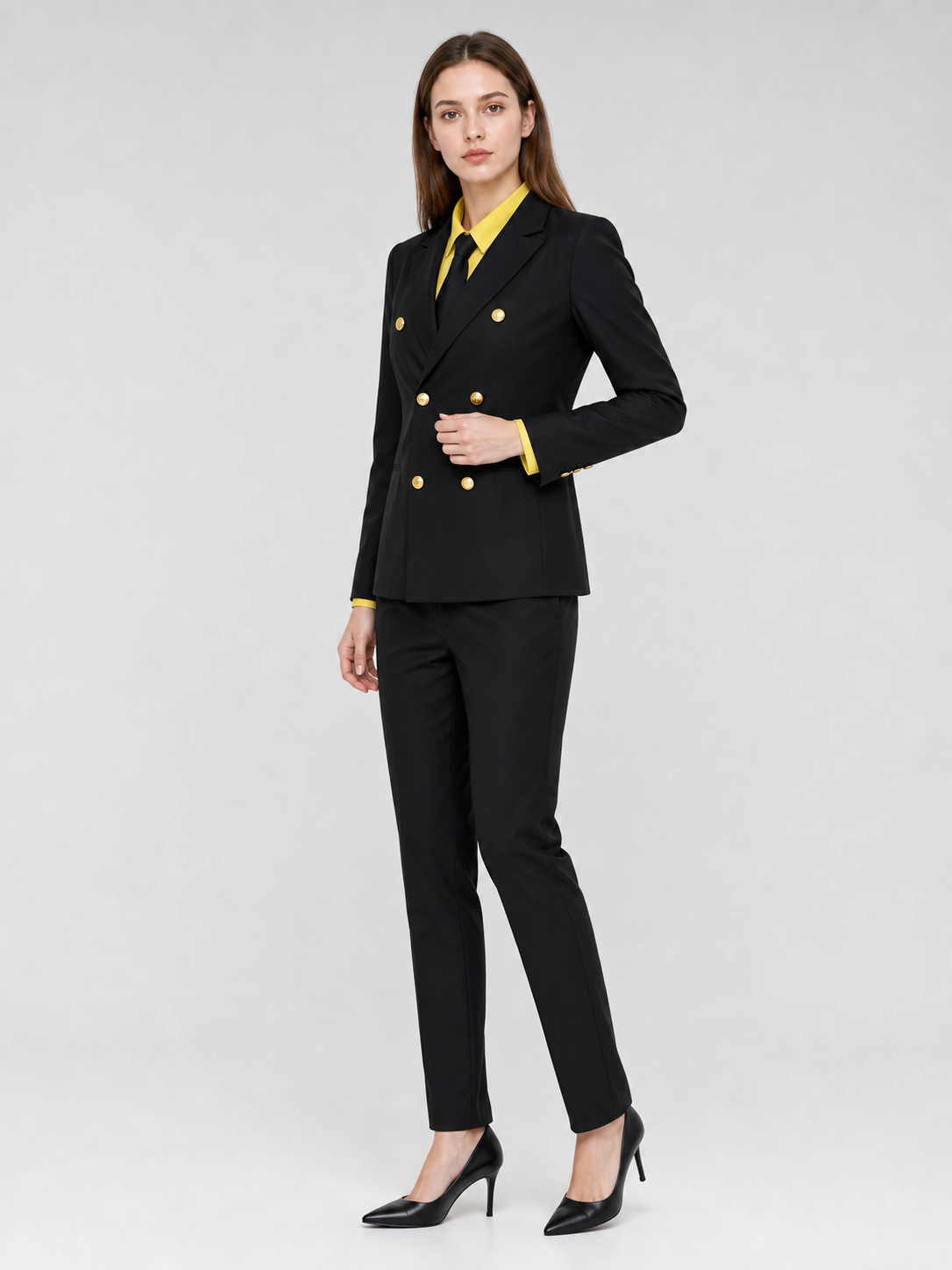 Sanji Wano Cosplay Costume: Black Double-Breasted Suit