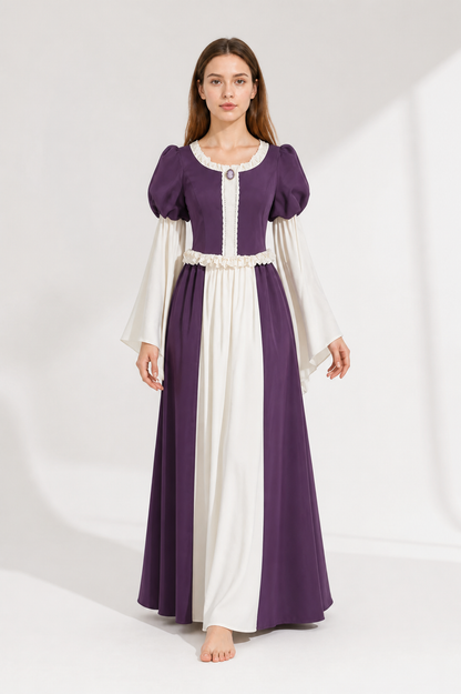Medieval Dress with Ruffles and Puff Sleeves